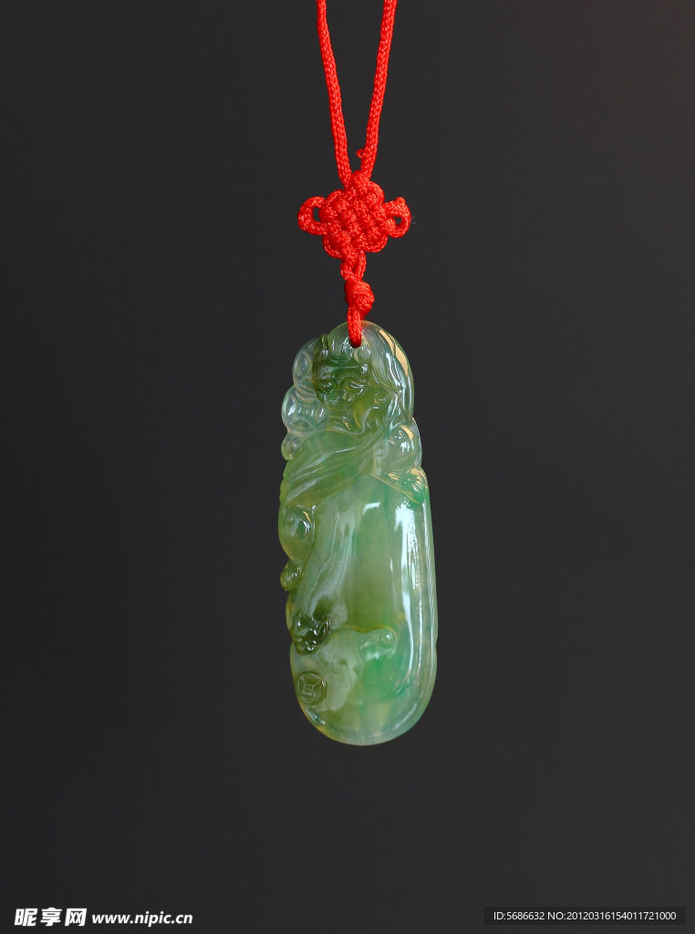 玉器 翡翠銅錢紋佩