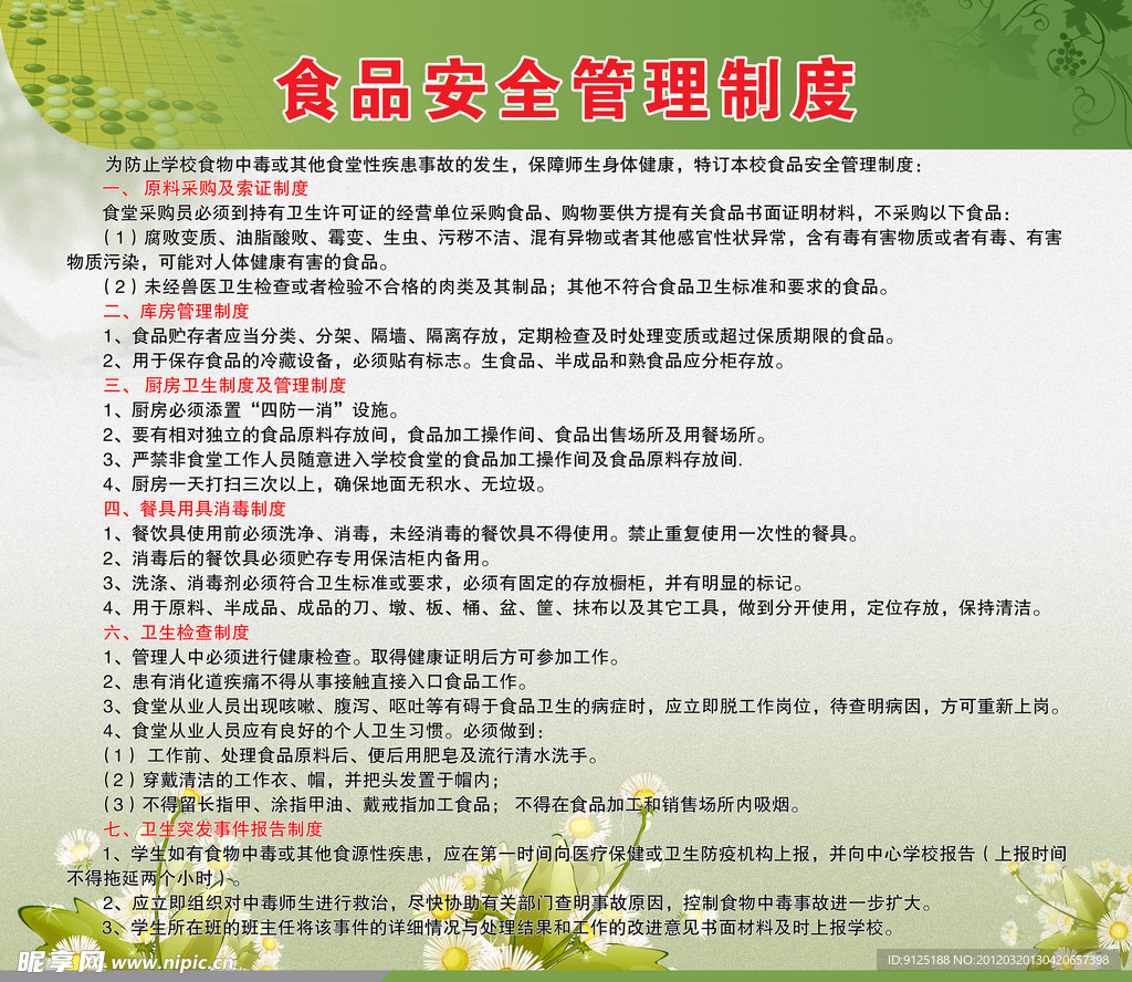 食品安全管理制度