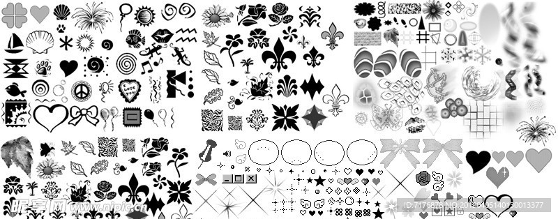 PS笔刷大集合之符号图形植物树叶花