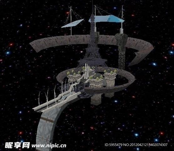 空間站3D模型天空之城