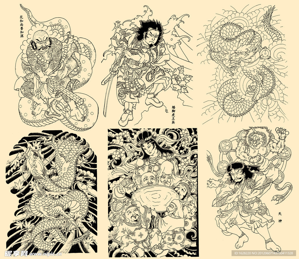 白描人物藝術作品