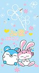 韩国卡通小兔松鼠雪花花纸