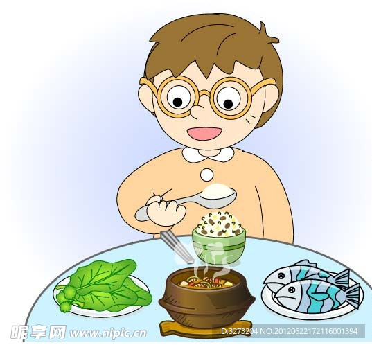 矢量兒童吃飯