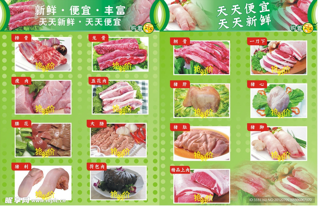 商场猪肉价格表