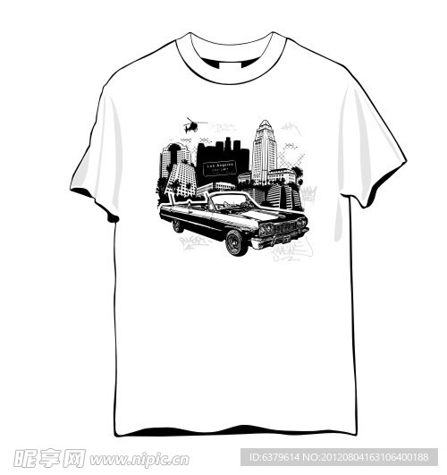 创意城市图案T恤