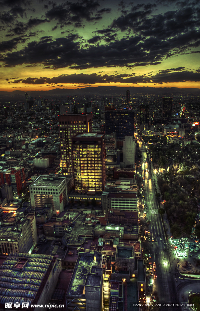 城市夜景俯視