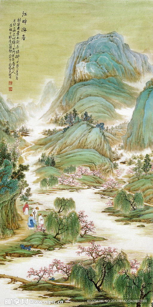 湖畔游春圖