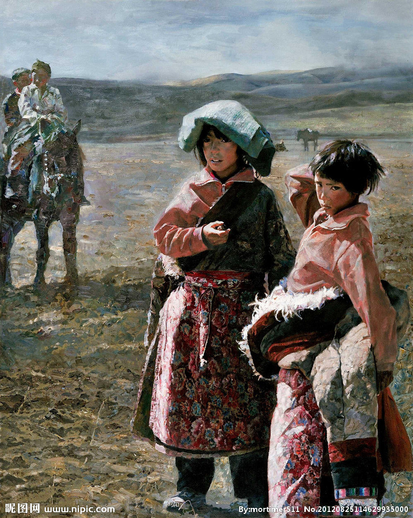 藏族油画人物