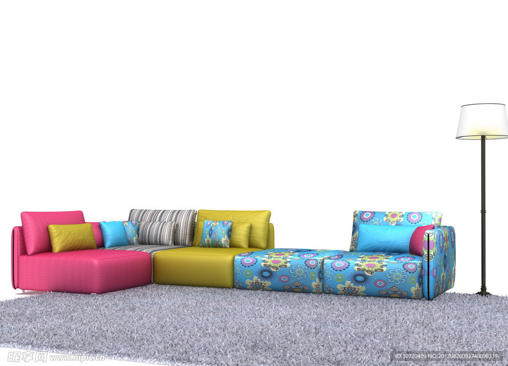 3D沙发模型（缺少外部文件）