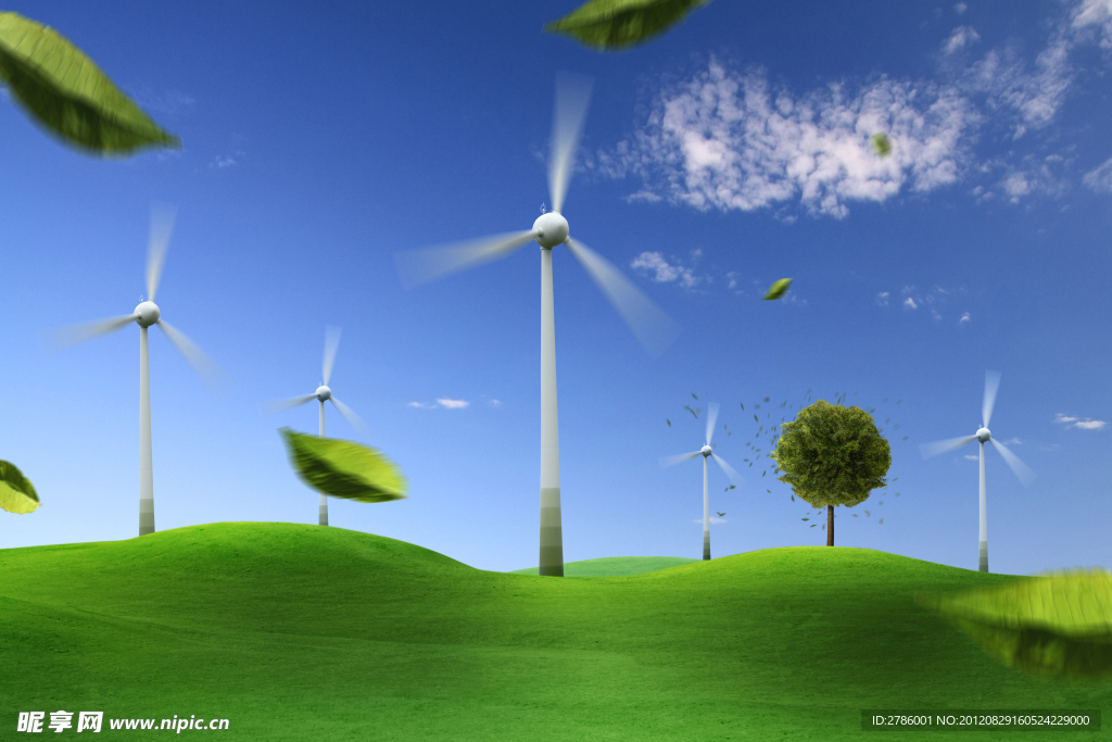 绿色生态能源设计 风车