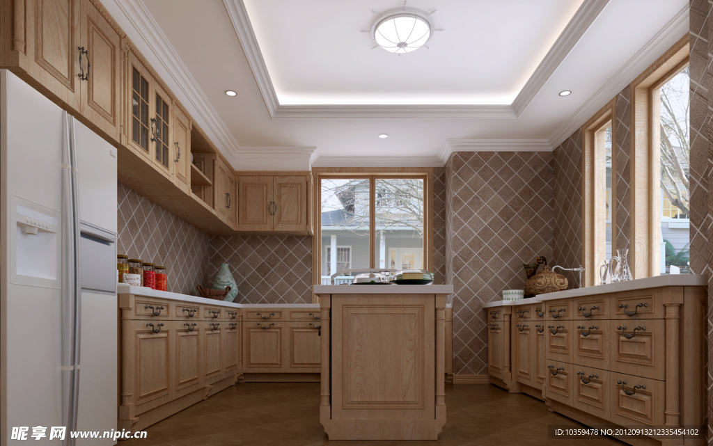 某欧式风格别墅厨房室内设计效果图