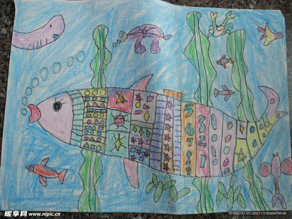 儿童绘画作品 海底世界