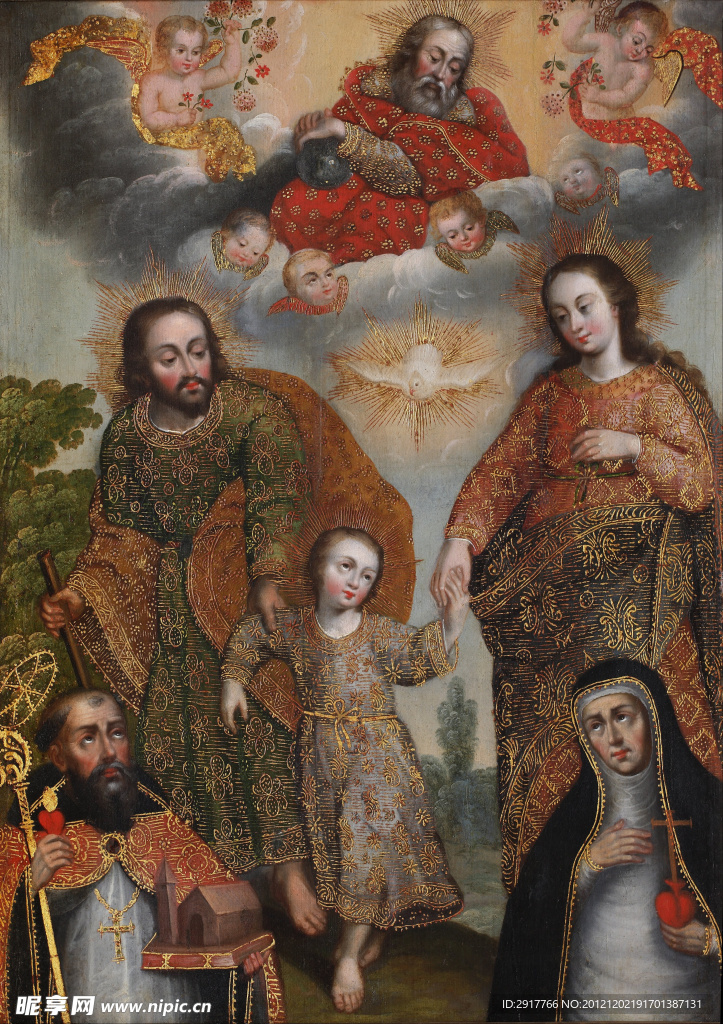 三位一体双圣奥古斯丁和圣凯瑟琳·西耶娜