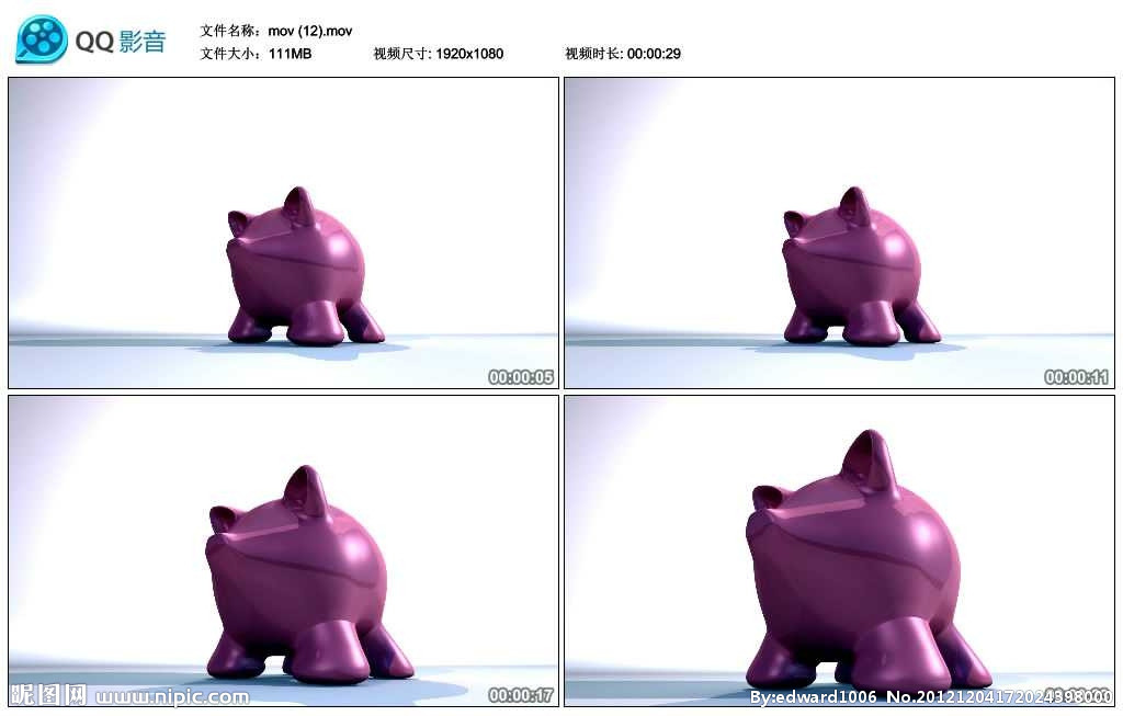 小猪存钱罐视频实拍素材