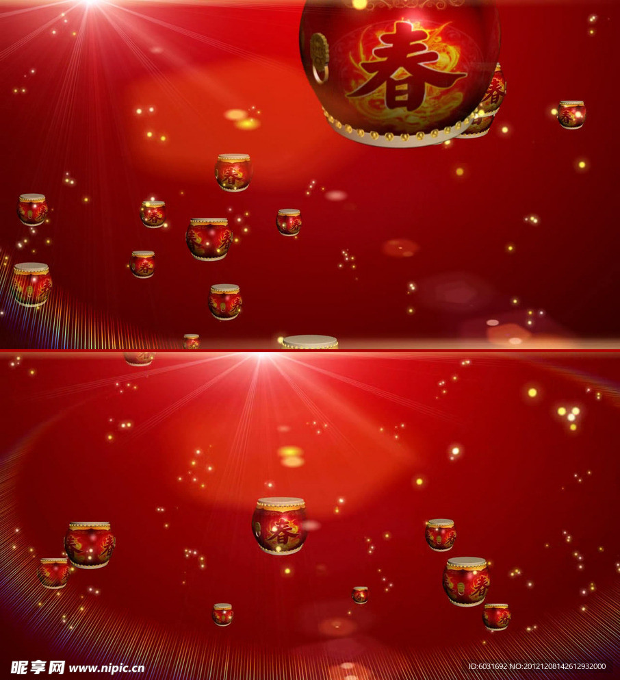 春節鼓春上升視頻（附AE）