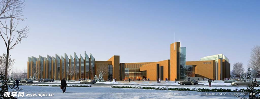 冬季博物馆图书馆公共建筑