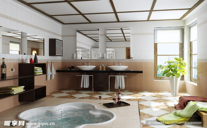 浴室效果图 浴室3D模型