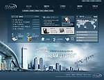 韩国暗蓝风格科技网站模板