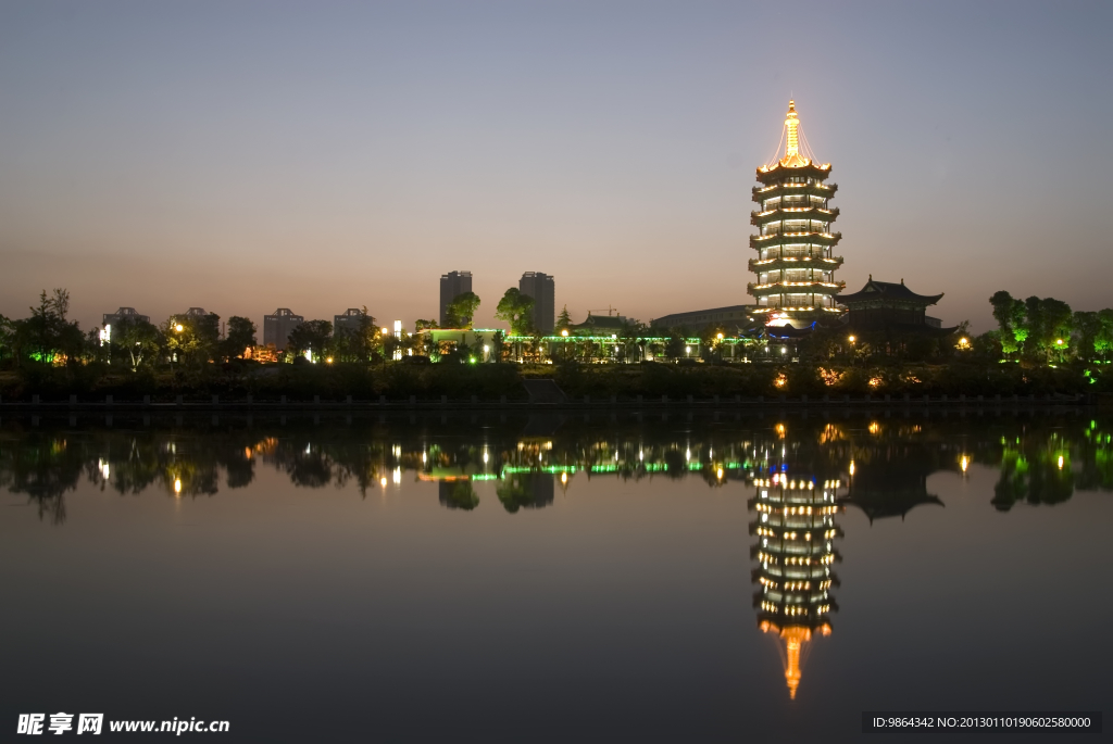 湖南省懷化鶴鳴洲夜景