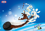 牛奶人物奔跑 巧克力饼干