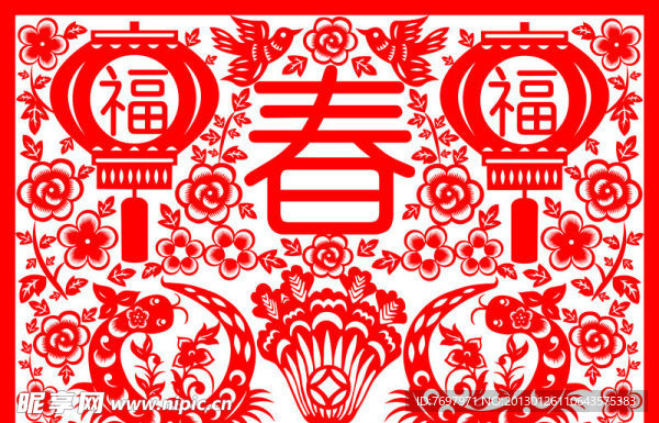 中國風(fēng)春節(jié)剪紙