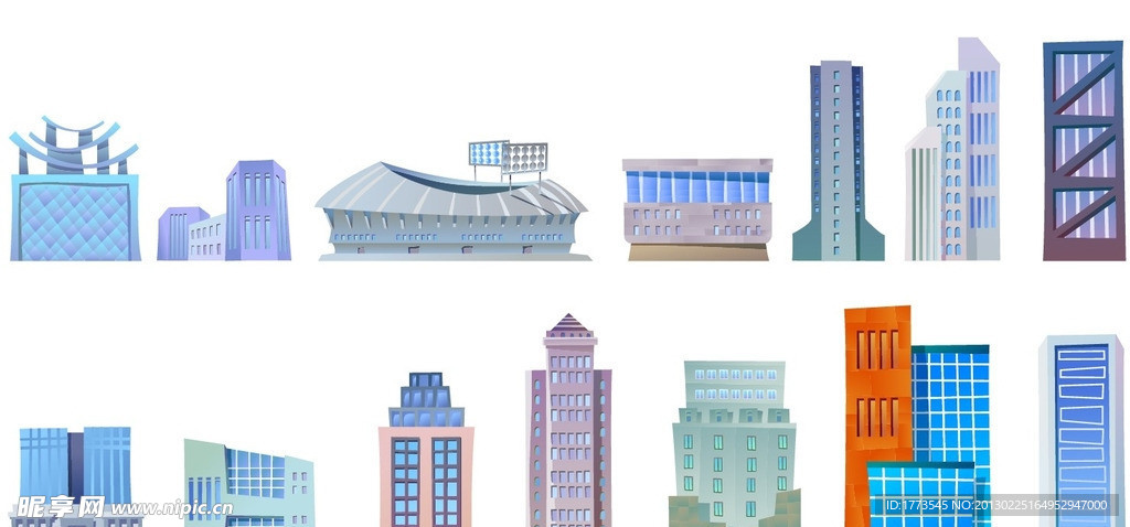 建筑樓房城堡矢量素材