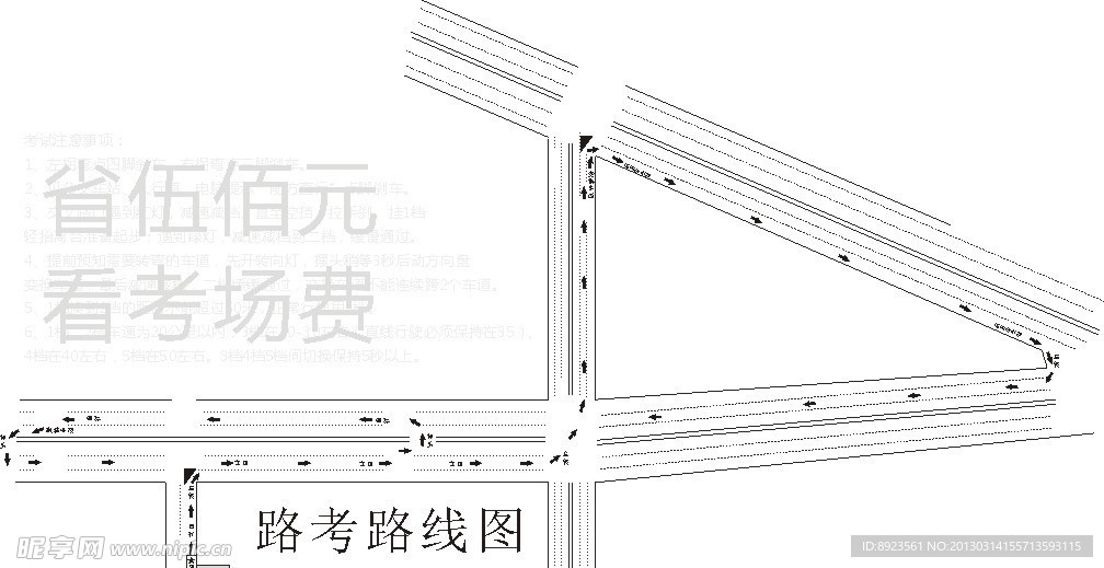 武汉金银潭考点科目3路线图 2013年3月