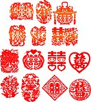 中国传统红色喜字