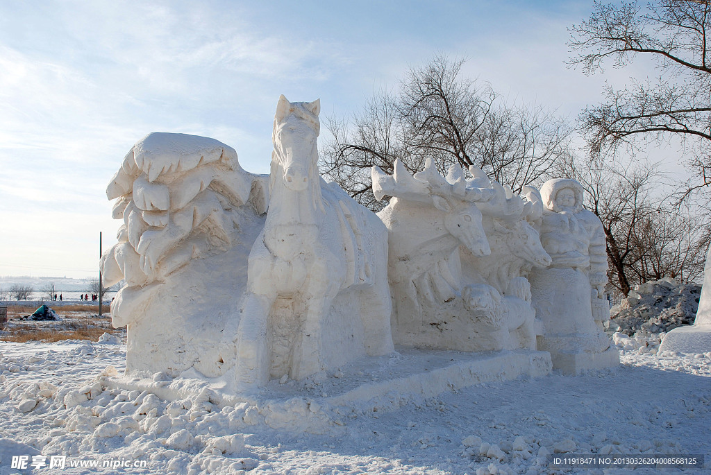 那达慕大会雪雕作品