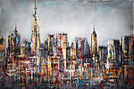 城市抽象油画