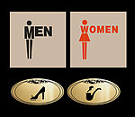 铜牌钛金男女厕所标识