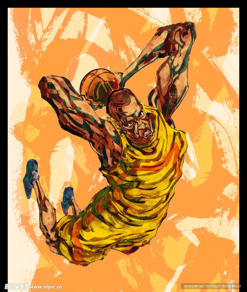 手绘人物篮球运动员