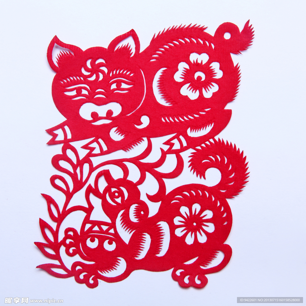 剪紙豬