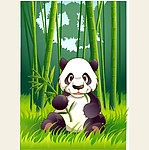 可爱小动物绿色熊猫
