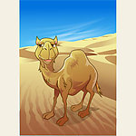 可爱小动物绿色骆驼