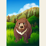 可爱动物绿色大棕熊
