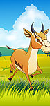 可爱动物绿色跳斑羚羊