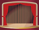 窗帘舞台红色背景