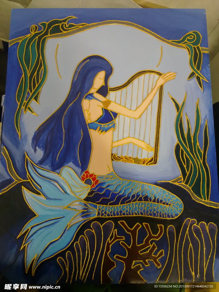 瀝粉貼金 美人魚