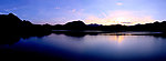 山水夕阳湖面