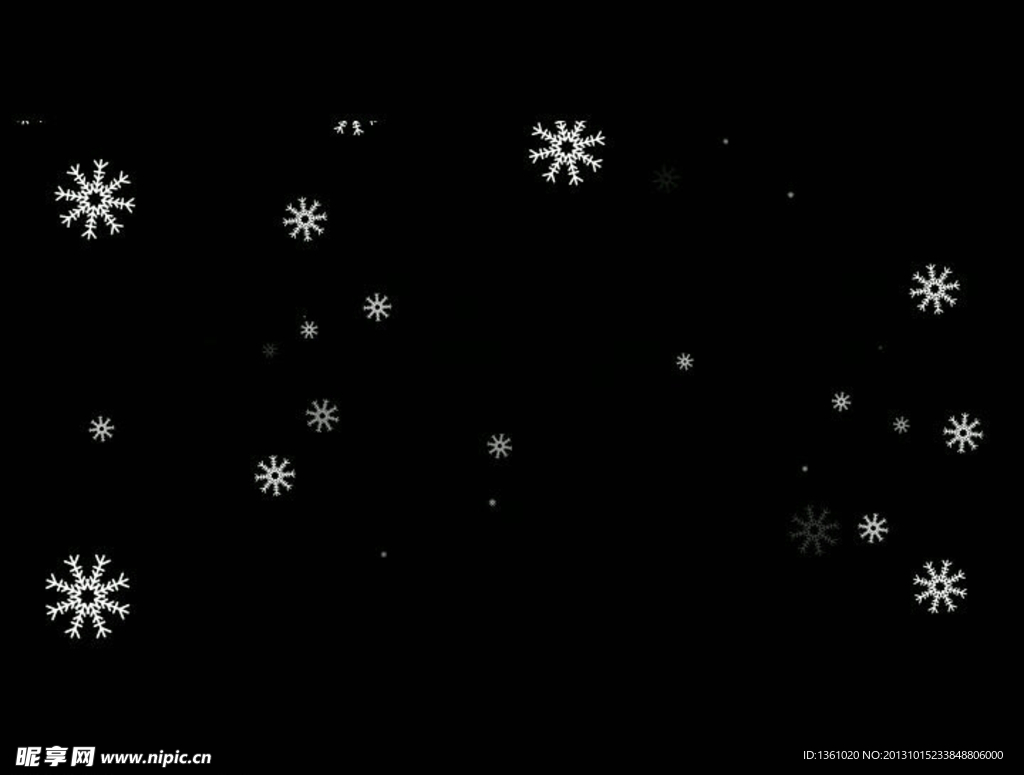 動(dòng)態(tài)雪花飄落視頻素材
