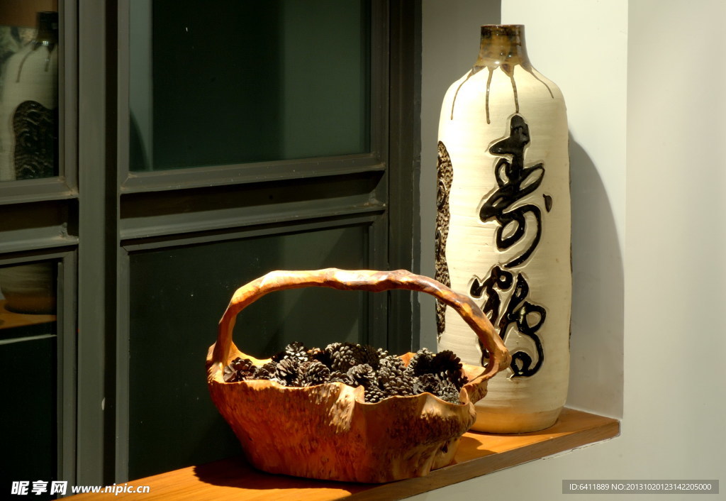 木雕菜籃