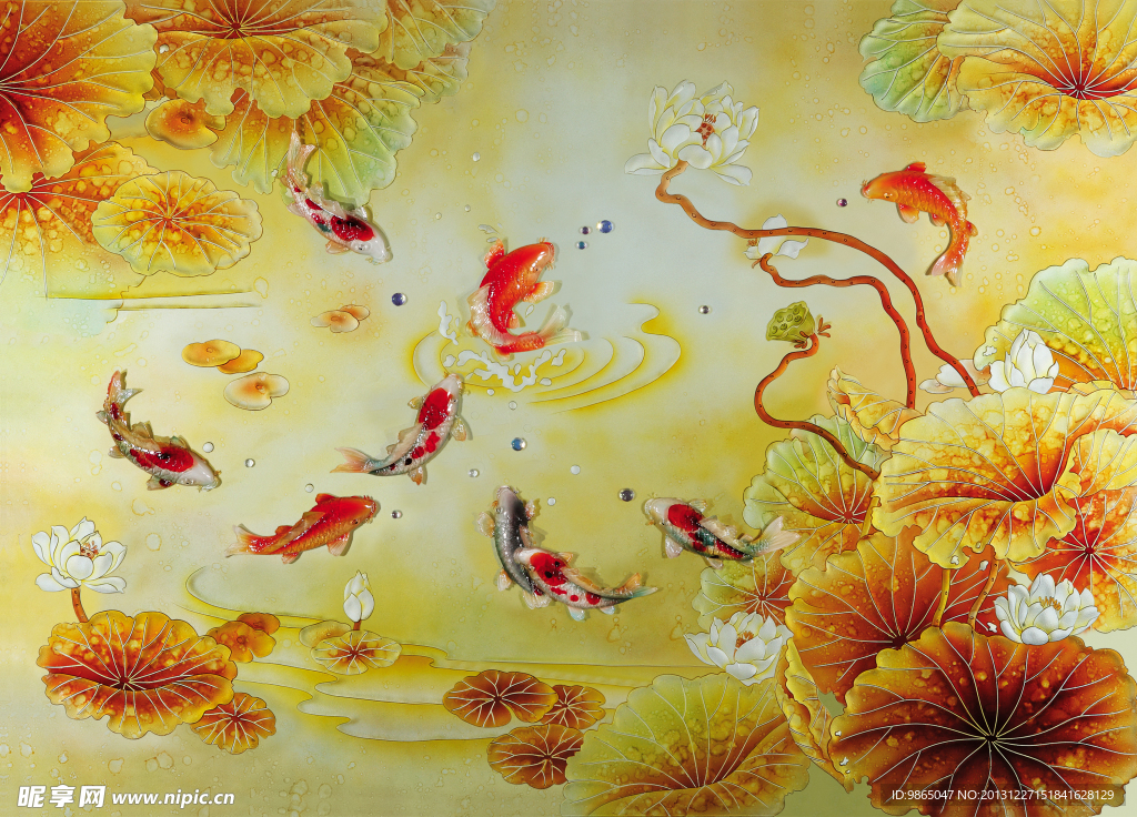 金黃荷花七彩魚