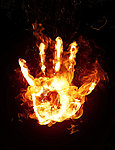 火焰燃烧的手掌