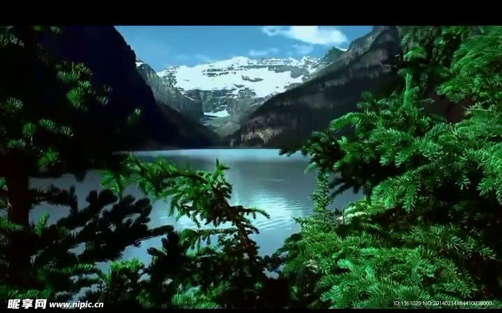 自然山水湖泊景色视频