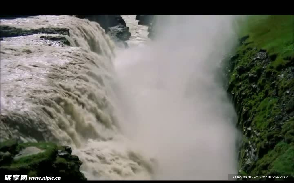 壮观瀑布风景景色视频