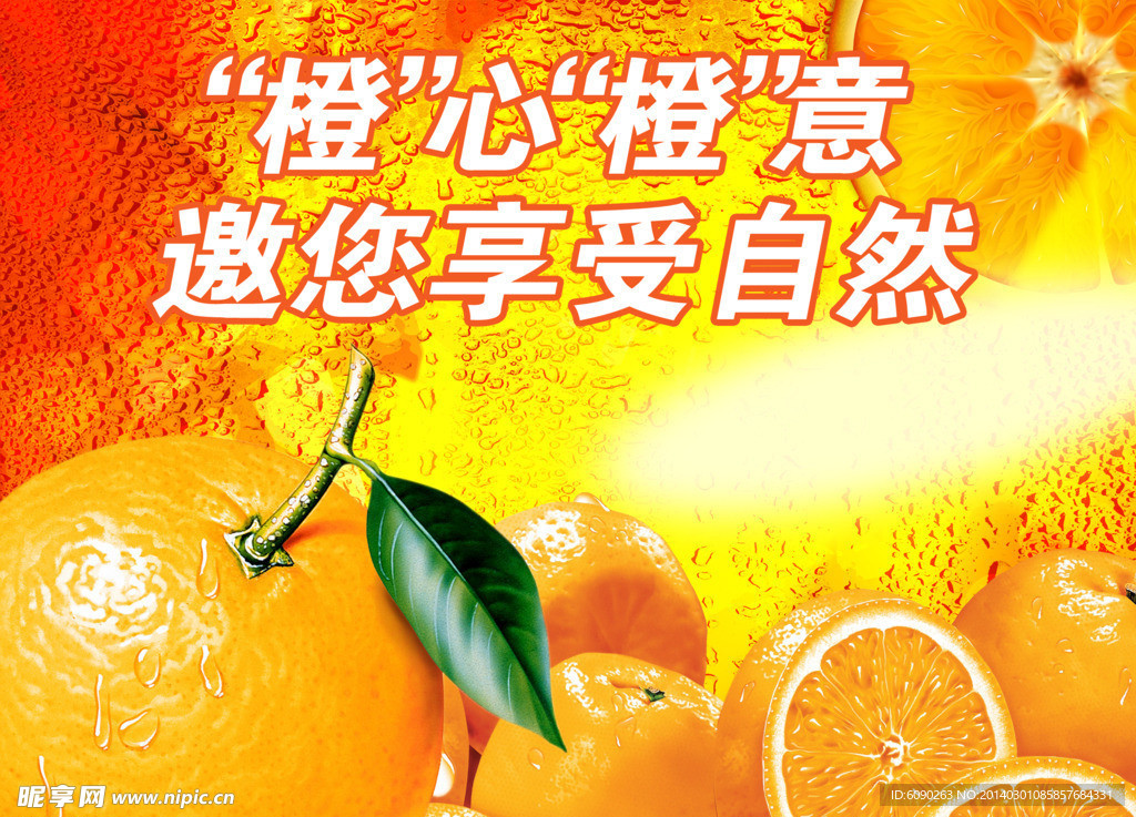 超市橙子宣传创意展板
