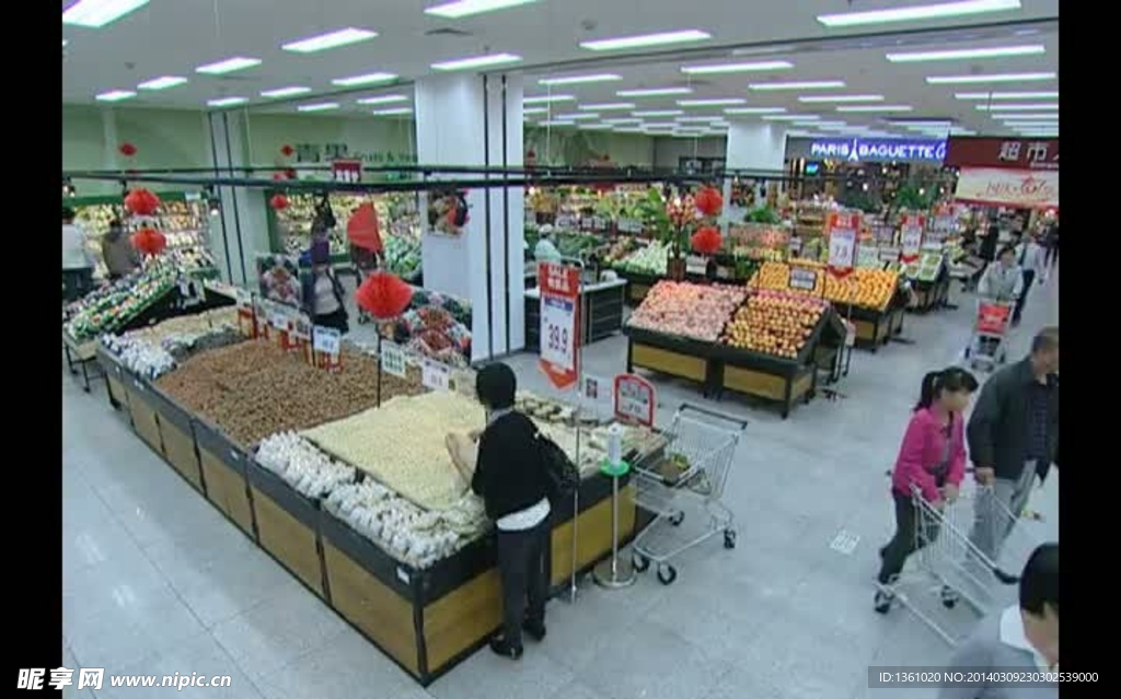 超市购物背景视频