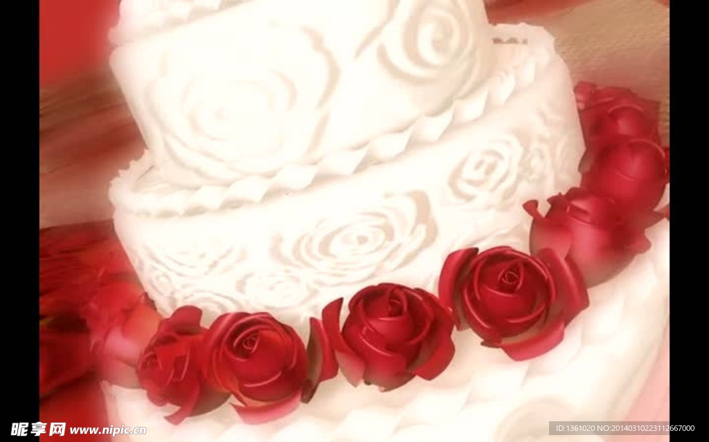 玫瑰花蛋糕视频素材