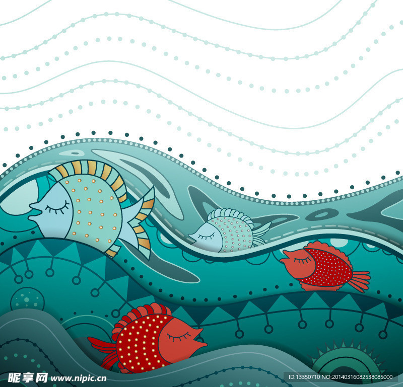 童趣海洋鱼类插画